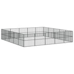 VidaXL Hondenkennel 20 panelen gepoedercoat staal zwart