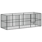 Vidaxl hondenkennel 8 panelen gepoedercoat staal zwart