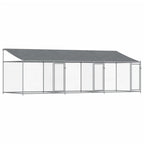 VidaXL Hondenhok met dak en deuren 6x2x2 m gegalvaniseerd staal grijs