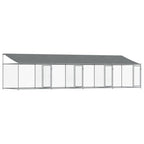 VidaXL Hondenhok met dak en deuren 8x2x2 m gegalvaniseerd staal grijs