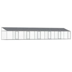 VidaXL Hondenhok met dak en deuren 12x2x2 m gegalvaniseerd staal grijs