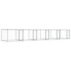 VidaXL Hondenhok met deuren 10x2x1,5 m gegalvaniseerd staal grijs