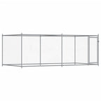 VidaXL Hondenhok met deur 4x2x1,5 m gegalvaniseerd staal grijs