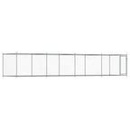 VidaXL Hondenhok met deur 8x2x1,5 m gegalvaniseerd staal grijs