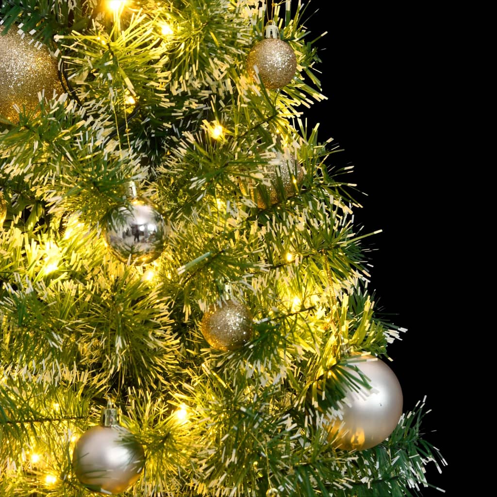 Vidaxl kunstkerstboom met 150 led's kerstballen en sneeuw 120 cm