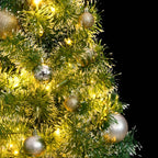 Vidaxl kunstkerstboom met 150 led's kerstballen en sneeuw 120 cm