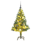 Vidaxl kunstkerstboom 150 led's kerstballen en sneeuw 150 cm