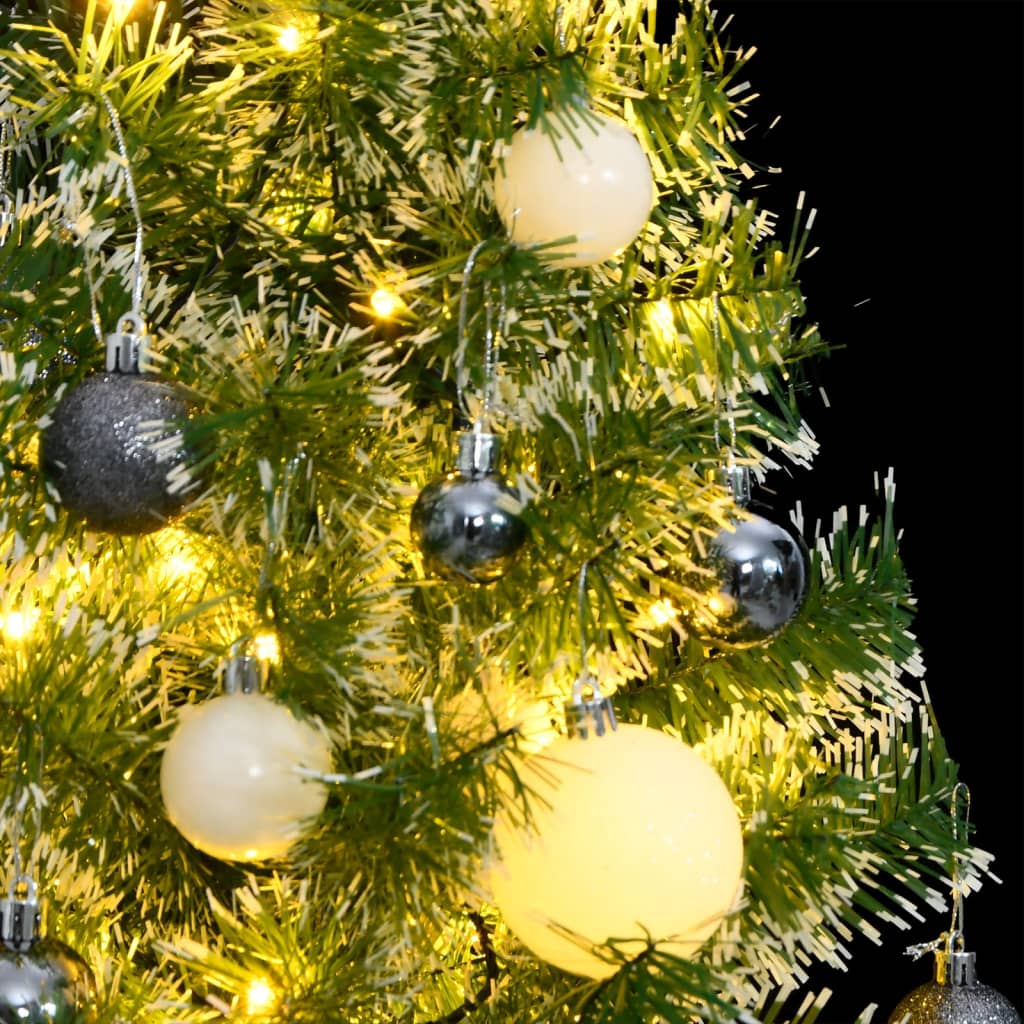 Vidaxl kunstkerstboom 150 led's kerstballen en sneeuw 150 cm