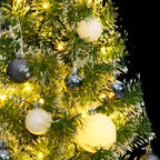 Vidaxl kunstkerstboom 150 led's kerstballen en sneeuw 150 cm