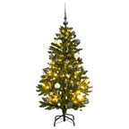 Vidaxl kunstkerstboom met scharnieren 150 led's en kerstballen 150 cm