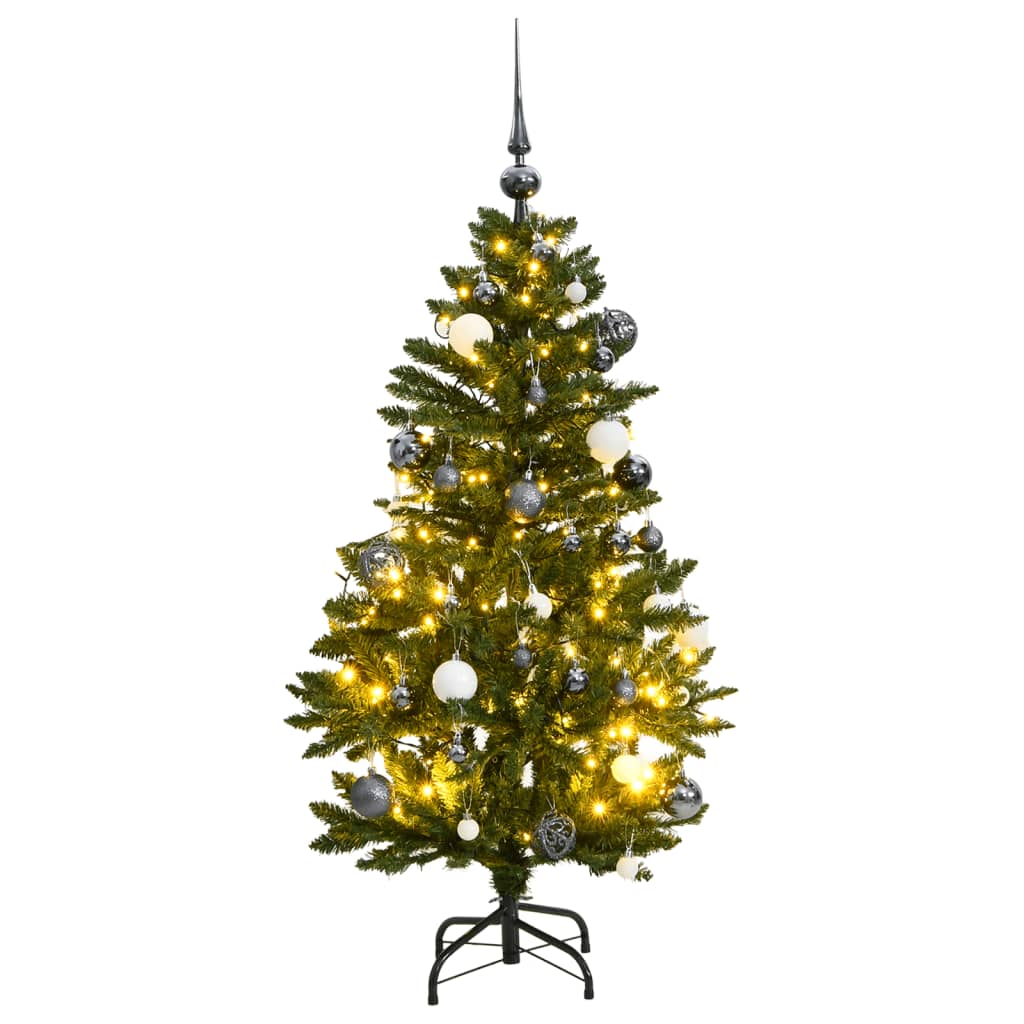 Vidaxl kunstkerstboom met scharnieren 150 led's en kerstballen 150 cm