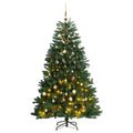 VidaXL Kunstkerstboom met scharnieren 300 LED's en kerstballen 180 cm