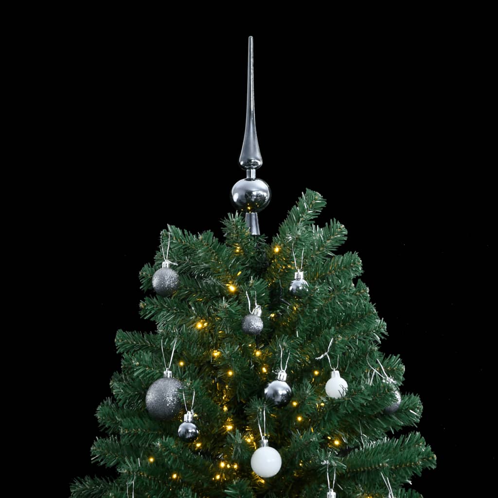 Vidaxl kunstkerstboom met scharnieren 300 led's en kerstballen 180 cm
