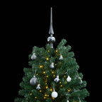 Vidaxl kunstkerstboom met scharnieren 300 led's en kerstballen 180 cm