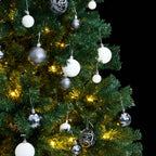 Vidaxl kunstkerstboom met scharnieren 300 led's en kerstballen 180 cm