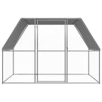 Vidaxl kippenkooi 3x2x2 m gegalvaniseerd staal zilverkleurig en grijs