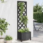 Vidaxl plantenbak met latwerk 40x30x135 cm massief vurenhout zwart