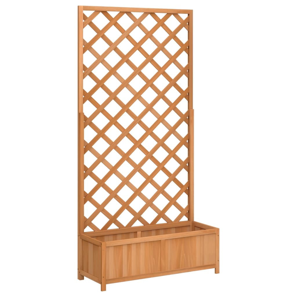Vidaxl plantenbak met latwerk 90x35x180 cm massief vurenhout bruin