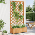 Vidaxl plantenbak met latwerk 90x35x180 cm massief vurenhout bruin
