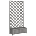 Vidaxl plantenbak met latwerk 90x35x180 cm massief vurenhout grijs