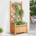 Vidaxl plantenbak met latwerk 40x30x90 cm massief vurenhout bruin