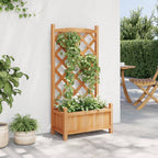 Vidaxl plantenbak met latwerk 55x29,5x110 cm massief vurenhout bruin