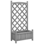 Vidaxl plantenbak met latwerk 55x29,5x110 cm massief vurenhout grijs
