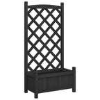 Vidaxl plantenbak met latwerk 55x29,5x110 cm massief vurenhout zwart