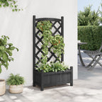 Vidaxl plantenbak met latwerk 55x29,5x110 cm massief vurenhout zwart