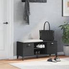 Vidaxl schoenenbank viken 106x35x45 cm bewerkt hout zwart