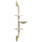 Vidaxl kattenmeubel wandgemonteerd met krabpaal 142,5 cm crèmekleurig