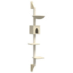 Vidaxl kattenmeubel wandgemonteerd met krabpaal 187 cm crèmekleurig