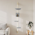 Vidaxl kattenmeubel wandgemonteerd met krabpaal 187 cm lichtgrijs
