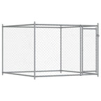 Vidaxl hondenhok met deur 2x2x1,5 m gegalvaniseerd staal grijs