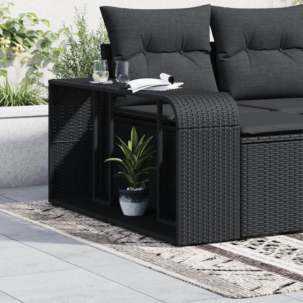 Vidaxl opbergplanken 2 st. zwart poly rattan