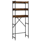 Vidaxl wasmachinerek 67x25x163 cm bewerkt hout gerookt eikenkleurig