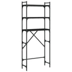 Vidaxl wasmachinerek 67x25x163 cm bewerkt hout zwart