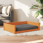 Vidaxl hondenmand 105,5x75,5x28 cm massief grenenhout wasbruin