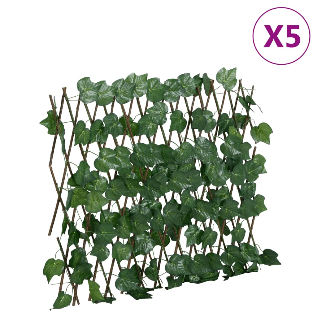 Vidaxl kunstplant druivenblad op latwerk uittrekbaar 180x60 cm groen
