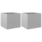 Vidaxl plantenbakken 2 st 32x30x29 cm gegalvaniseerd staal zilverkleur