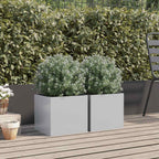 Vidaxl plantenbakken 2 st 32x30x29 cm gegalvaniseerd staal zilverkleur