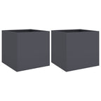 Vidaxl plantenbakken 2 st 42x40x39 cm staal antracietkleurig