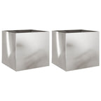 Vidaxl plantenbakken 2 st 42x40x39 cm roestvrij staal zilverkleurig