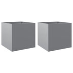 Vidaxl plantenbakken 2 st 42x40x39 cm gegalvaniseerd staal zilverkleur