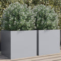Vidaxl plantenbakken 2 st 42x40x39 cm gegalvaniseerd staal zilverkleur
