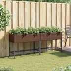 Vidaxl plantenbakken met schap 2 st 90x40x75 poly rattan bruin