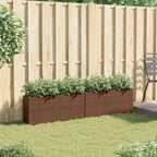 Vidaxl plantenbakken met 2 potten 2 st 90x20x40 cm poly rattan bruin