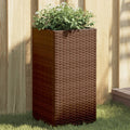 Vidaxl plantenbakken 2 st 30x30x60 cm poly rattan bruin