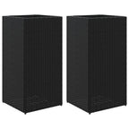 Vidaxl plantenbakken 2 st 40x40x80 cm poly rattan zwart