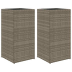 Vidaxl plantenbakken 2 st 40x40x80 cm poly rattan grijs